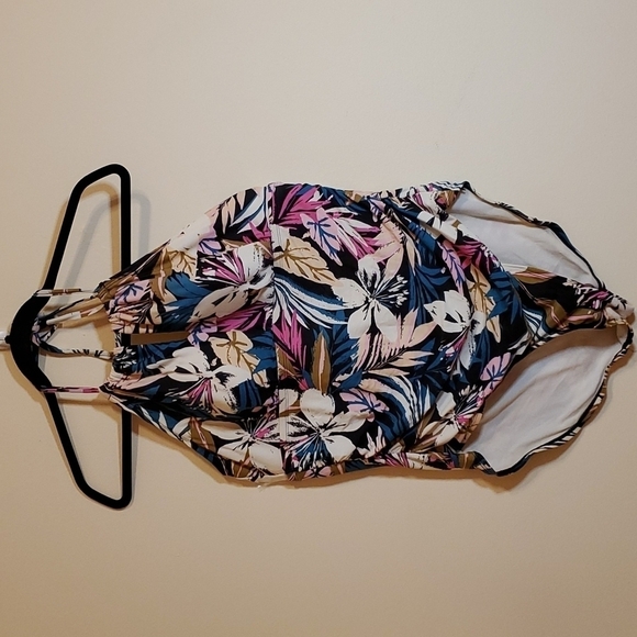 Kona Sol Floral print one piece swimsuit size Large - Picture 1 of 10